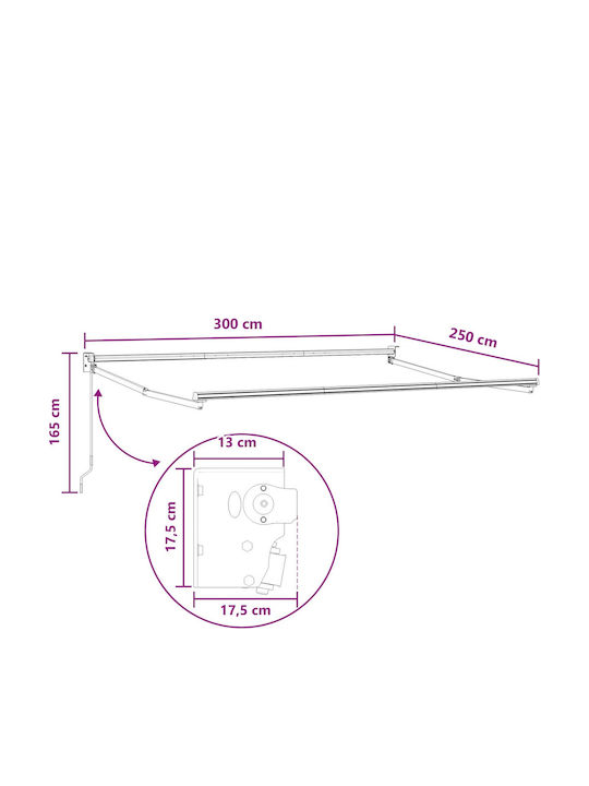 vidaXL Terrasse Zelt Braun 3x2.5m