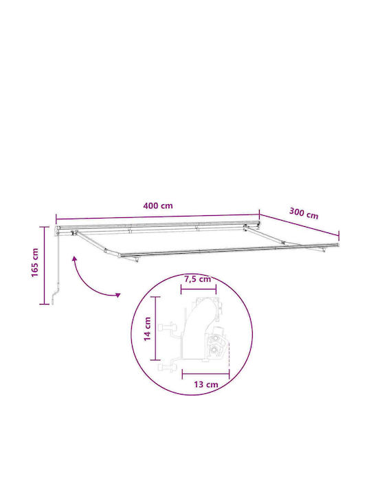 vidaXL Τέντα Βεράντας Καφέ 4x3m