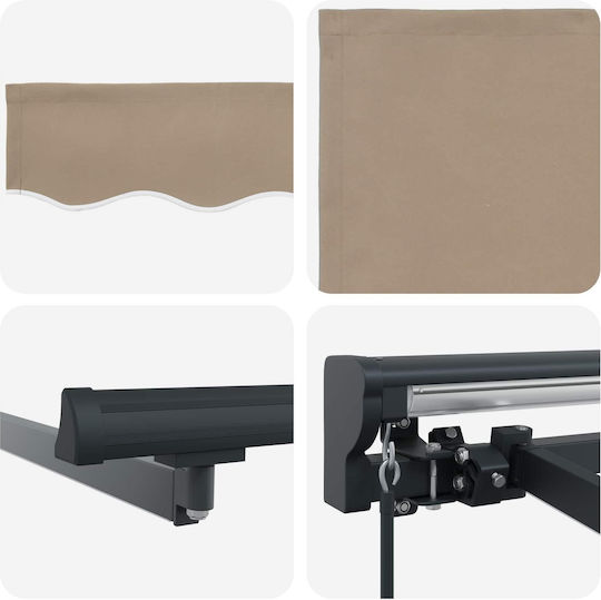 vidaXL Beige Awning Frame with PU Coating 2x3.5m