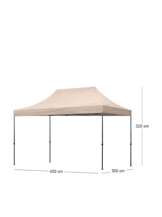 Klikareto Πτυσσόμενο Κιόσκι Κήπου Μπεζ 3x4.5m