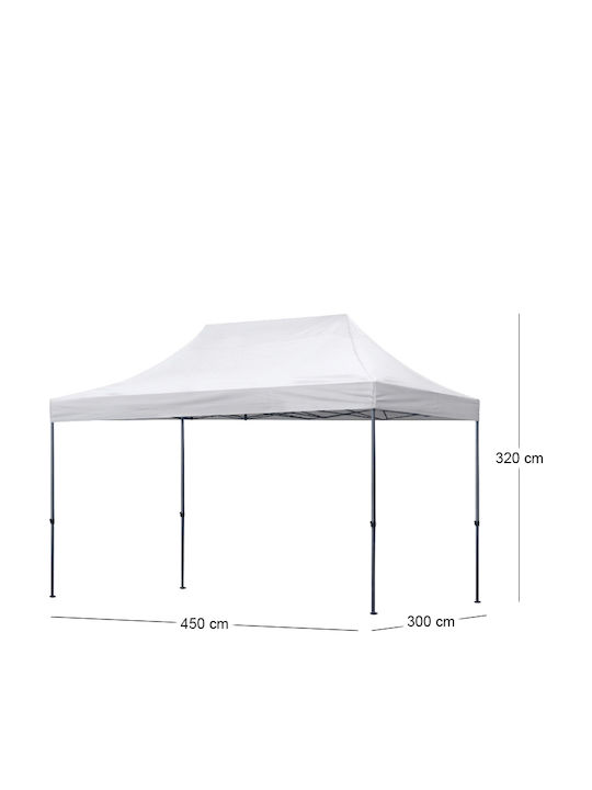 Klikareto Faltbarer Pavillon Garten Weiß 3x4.5m