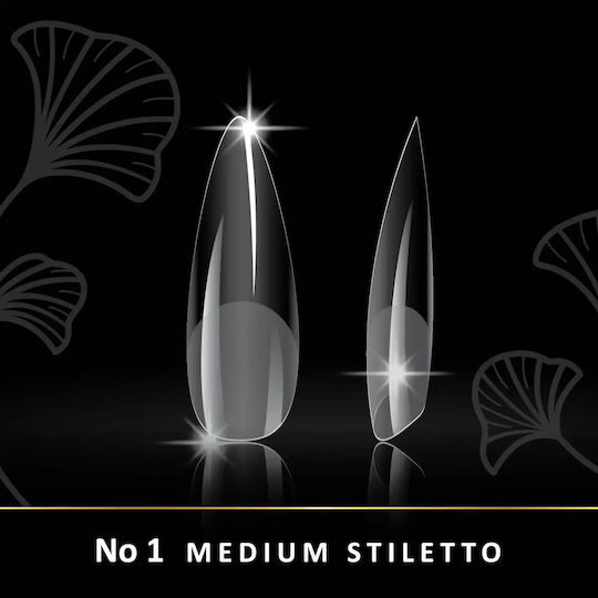 Woww Cosmetics Soft Gel Nail Tips Transparent 240pcs No1 Medium Stiletto 4.04.0.0079