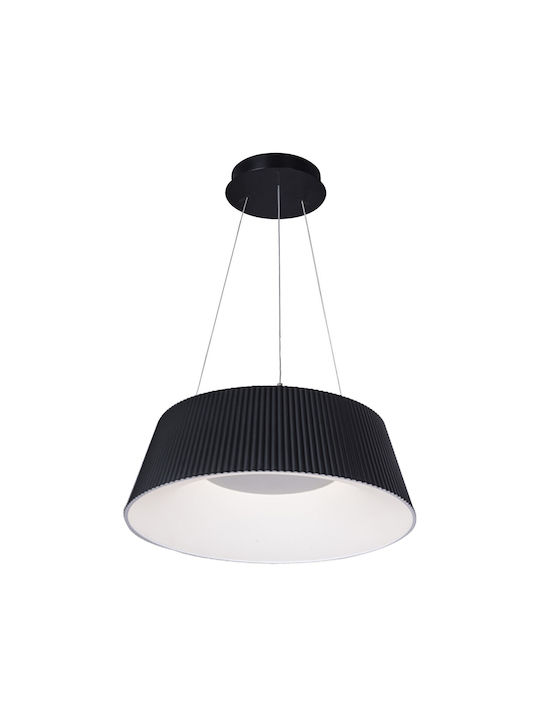 VK Lighting Κρεμαστό Φωτιστικό Μαύρο LED με Θερμό Λευκό Φως