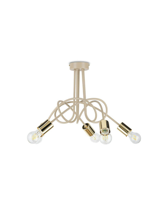 HowHomely Beige Pendant Ceiling Light for 5 E27 Bulbs
