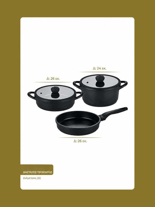 SteweHome Cast Iron Pots Set 5pcs
