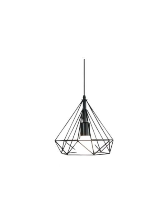 Diamond Pendant Light Black 25x25cm