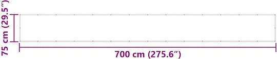 vidaXL Red Shade Divider with PU Coating 0.75x7m