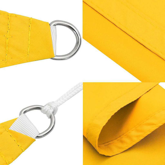 vidaXL Triangle Shade Sail Yellow with PU Coating 5x7x5m