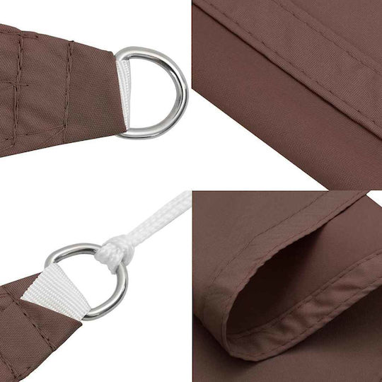 vidaXL Triangle Shade Sail Brown with PU Coating 2m