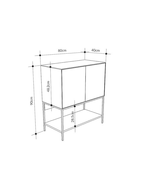 Sideboard Amira from Wood & Metal Walnut 80x40x90cm