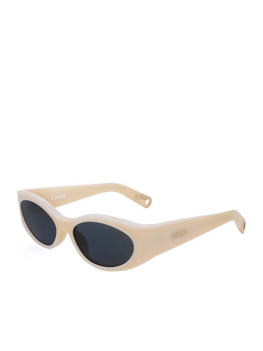 JACQUEMUS Unisex Γυαλιά Ηλίου με Μπεζ Σκελετό και Μαύρο Φακό