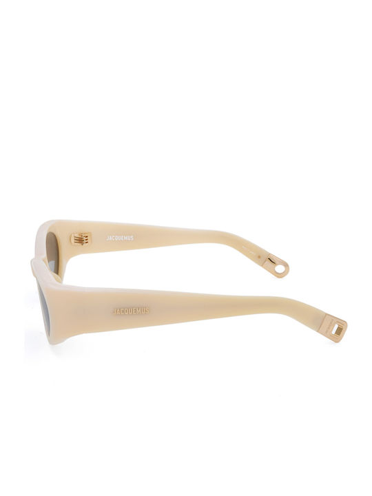JACQUEMUS Unisex Γυαλιά Ηλίου με Μπεζ Σκελετό και Μαύρο Φακό