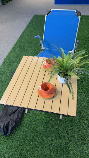 Medrelaxhome Τραπέζι Ατσάλινο για Camping Πτυσσόμενο Καφέ 2τμχ