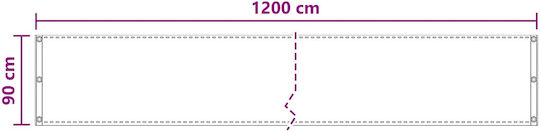 vidaXL Rectangular Shade Divider Brown 0.9x12x12m