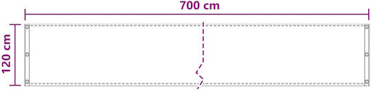 vidaXL Rectangular Shade Divider Black 1.2x7x12m