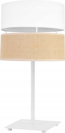Light Home Μεταλλικό Πορτατίφ για Ντουί E27 με Λευκό Καπέλο και Βάση