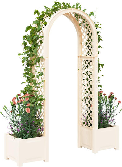 vidaXL Пластмасова Бяла Саксия за Цветя 168.5x43см