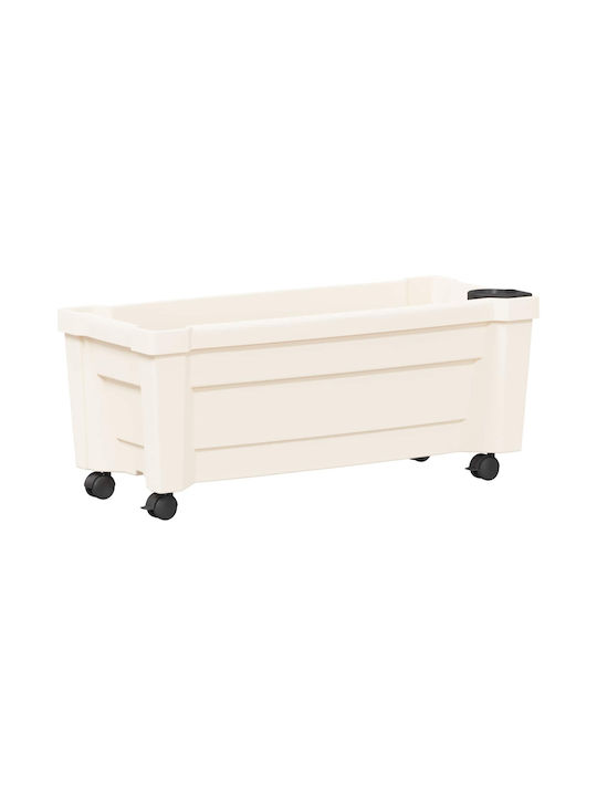 vidaXL Plastic White Flower Pot 79x35x33cm