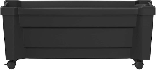 vidaXL Пластмасова Саксия За Цветя Антрацит 79x35x33см