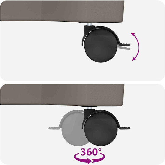 vidaXL Пластмасова Саксия За Цветя Сива 79x35x33см