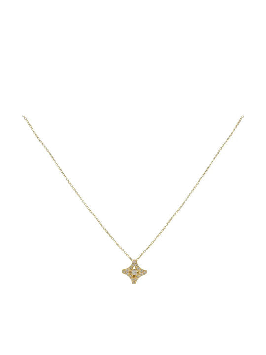 Colier Din Aur Galben 9 Carate Cu Zircon Colier Din Aur Galben 9 Carate Cu Zircon