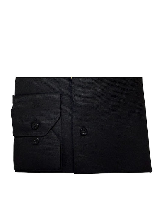 Langärmeliges Herrenhemd in Normale Passform Schwarz 7-N126.0605-Black-M