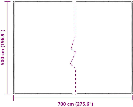 vidaXL Αδιάβροχος Μουσαμάς 7x5μ. Διάφανος