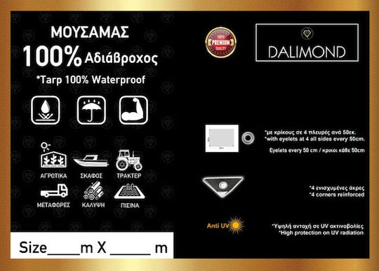 Dalimond Waterproof Tarpaulin 250gr/m² 6x5m Heavy Duty White