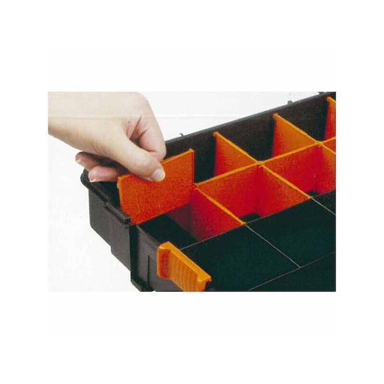 Tactix Tool Compartment Organisers 17 Slot Adjustable Black 37.5x29x7cm 2pcs