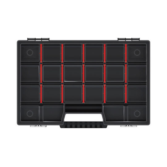 Prosperplast Ταμπακιέρα Εργαλείων 21 Θέσεων Μαύρη 29x19.5x3.5εκ.