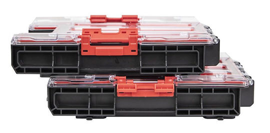 Qbrick QBrick System One Tool Compartment Organiser 6 Slot with Removable Box Red 36.5x36.5x7.7cm