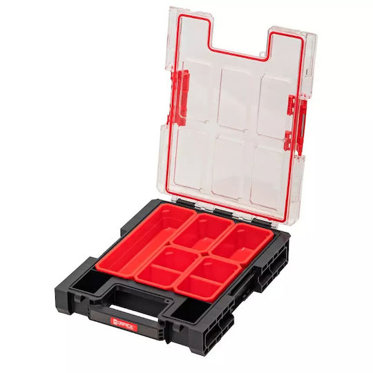 Qbrick QBrick System One Tool Compartment Organiser 6 Slot with Removable Box Red 36.5x36.5x7.7cm