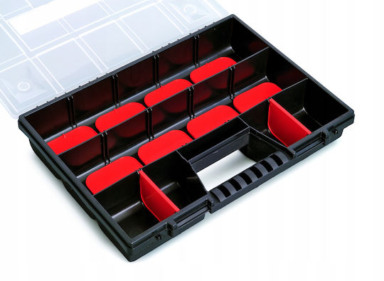 Prosperplast Tool Compartment Organiser 11 Slot Red 19.5x15.5x3.5cm