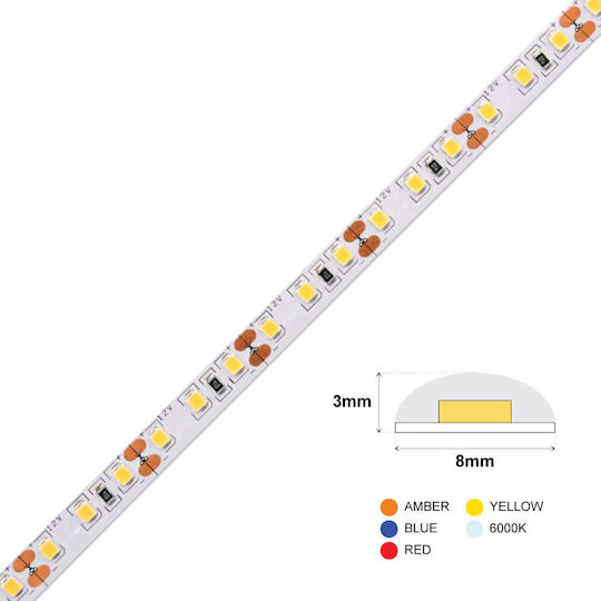 Waterproof LED Strip Light 24V Orange Light 1m SMD2835 Type