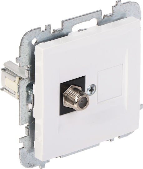 Santra 1xTV Socket Type FF Without Frame Flush-Mounted White 4186-10
