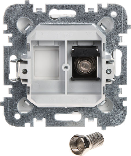 Santra 1xTV Socket Type FF Without Frame Flush-Mounted White 4186-10
