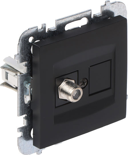 Santra 1xTV Socket Type FF Without Frame Flush-Mounting Black 4186-19