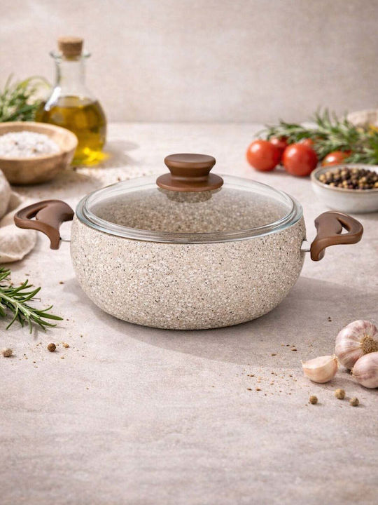 SteweHome Aluminum Pots Set with Stone Coating 6 Pieces