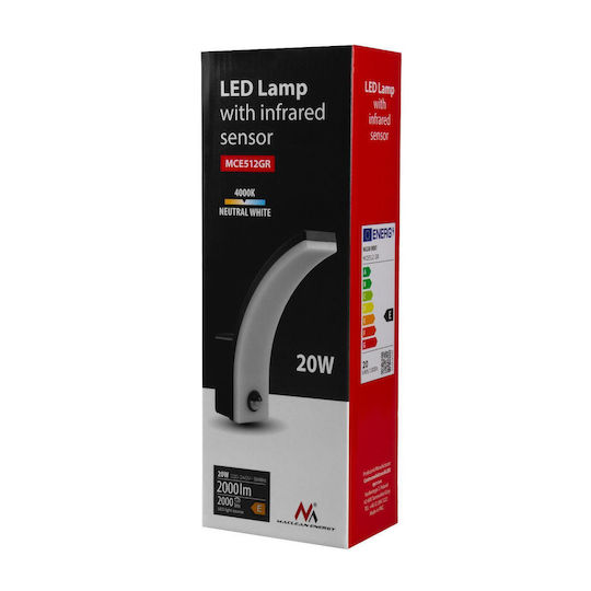 Maclean Energy LED Lumină de siguranță cu Senzor de mișcare 1buc
