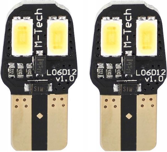 M-Tech Lămpi Autoturismului & Motocicletei T10 Canbus LED Alb cald 12V 2buc