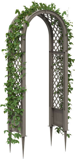 Vidaxl Αψίδα Ρόδων Ακίδες Γκρι 97 X 43 X 218 Εκ Pp