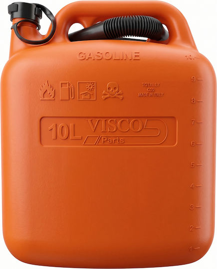 Visco Parts Fuel Can Double Compartment Plastic with Extension Tube 10lt Orange AXTH-043