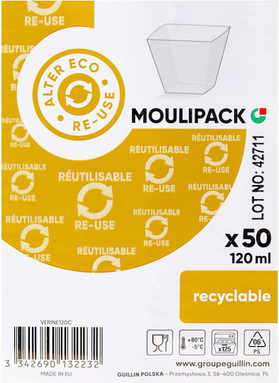 Guillin Σετ 50 Πλαστικά Κύπελλα με Χωρητικότητα 120ml