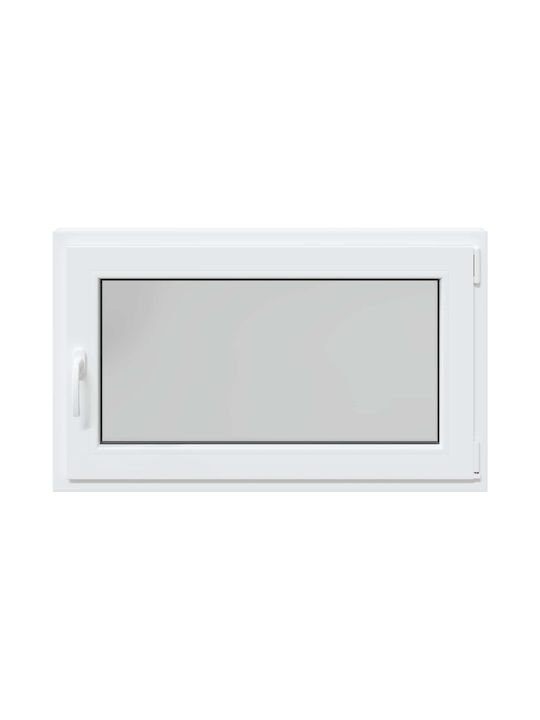 vidaXL Hinged PVC Window W100xH60cm