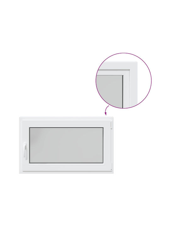 vidaXL Hinged PVC Window W100xH60cm