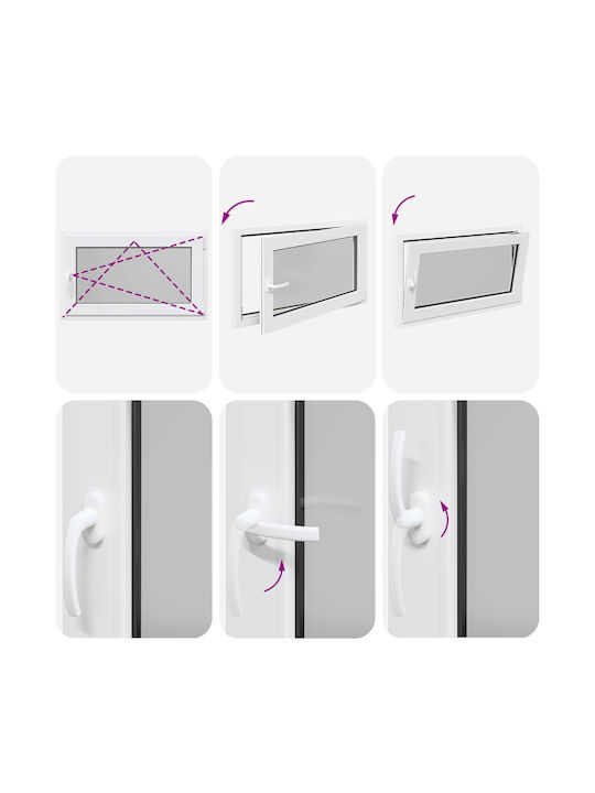vidaXL Hinged PVC Window W100xH60cm