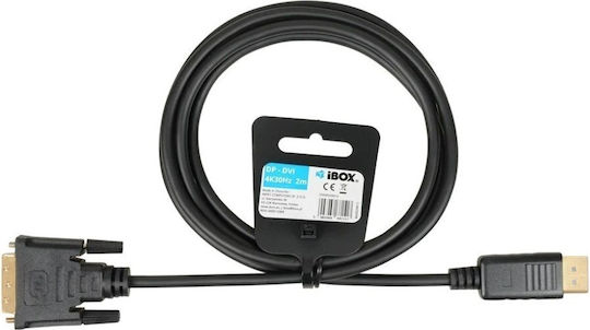 iBox Кабел DVI-D мъжки - HDMI мъжки 2м Черен