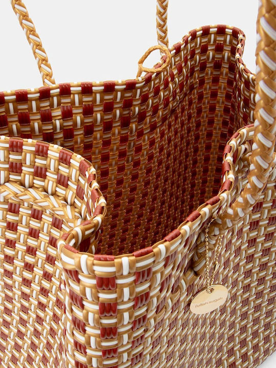 Fullah Sugah Wicker Red Beach Bag