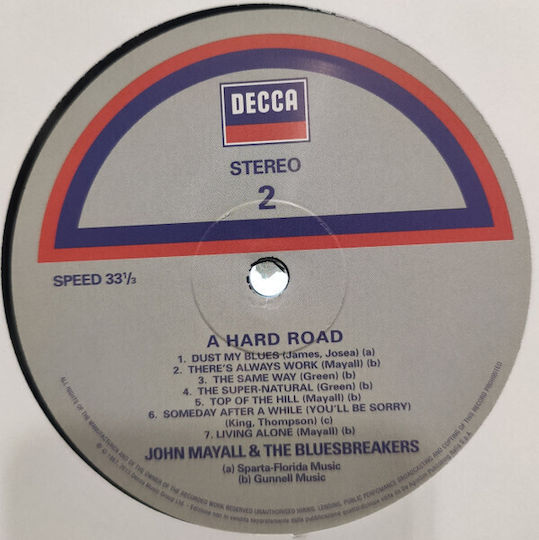 John Mayall Bluesbreakers* A Hard Road Vinyl
