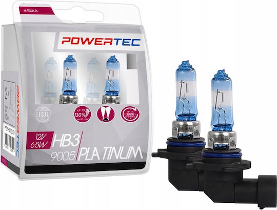 M-Tech Lamps Car & Motorcycle Powertec Platinum +130% HB3 Halogen 4000K Natural White 12V 65W 2pcs